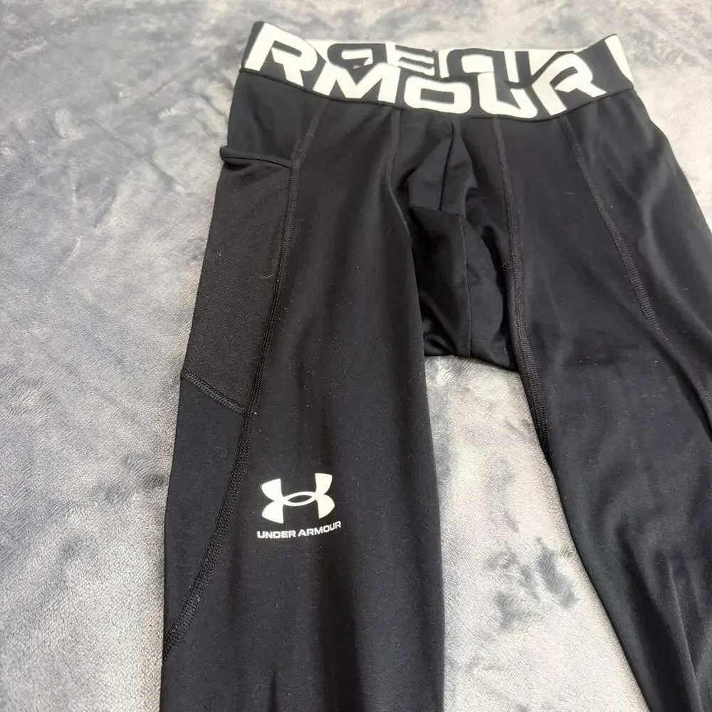 Mens Under Armour Cold Gear Black Spandex Tights Compression Pants Sz S